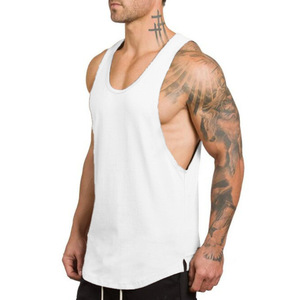 Camiseta sin mangas de alta calidad para hombre, de algodón puro, para fitness y deportes, top de verano con cuello en V profundo, color sólido, dobladillo redondeado, camiseta interior para hombre - Product Image 5
