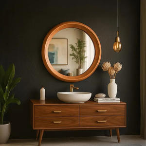 Private Branding Decorative Look <b>Wooden</b> Wall <b>Mirror</b> <b>Frame</b> For High End Interior Styling Providing Stylish Wall Accent - Product Image 3