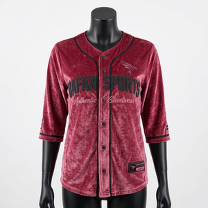 Camiseta de Béisbol para Mujer, 210 GSM, Poliéster de Alta Calidad, Tacto Suave, Color Granate, Sublimación, Logotipo Personalizado - Product Image 1