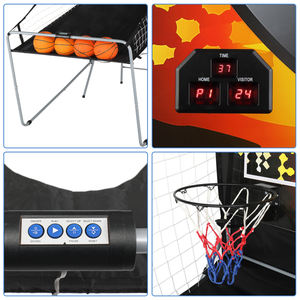 Jeu d'arcade de basket-ball d'intérieur avec double panier, tir électronique, 2 joueurs, 4 ballons - Product Image 3