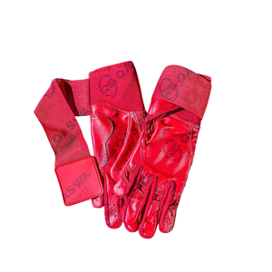 Nouveaux gants de frappeur en cuir durables de couleur blanche et bleue Gants de frappeur de baseball professionnels personnalisés - Product Image 3