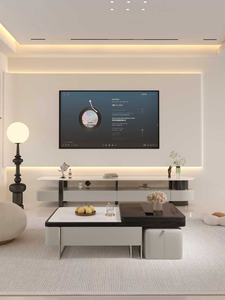Meuble TV moderne pour salon, meuble TV minimaliste en bois avec rangement - Product Image 5