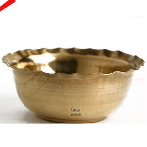 best quality golden finished <b>metal</b> round <b>edges</b> serving platter for hotel restaurant and bar - Product Image 4