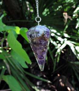 Venta al por mayor de alta calidad amatista orgón péndulo cuarzo tallado piedra preciosa para Reiki curación Feng Shui Hada fines espirituales - Product Image 3