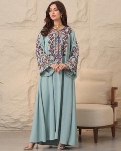 Wholesale Luxury Satin <b>Abaya</b> Dress Ruffle Sleeves Customizable Petite Silk High Islamic Clothing for Women Traditional Muslim - Product Image 1