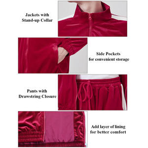 Gimnasio Activewear Athleisure Hombres Sudadera con capucha Chaquetas y pantalones de chándal y conjuntos de Jogger Tela personalizada Casual Unisex Conjunto de 2 piezas Chándales - Product Image 5