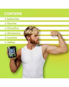 Suplemento en polvo BCAA con leucina isoleucina valina para la recuperación muscular y el aumento del rendimiento del entrenamiento - Product Image 3