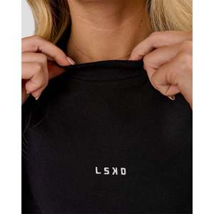 Go-To Terry Oversized Pullover for <b>Women</b>-<b>Black</b> and White - Product Image 6