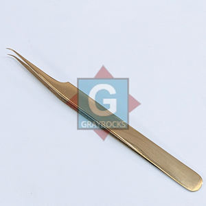 Juego de pinzas para extensión de pestañas de prueba manual Antideslizante Agarre perfecto Pinzas para pestañas de acero inoxidable - Product Image 3