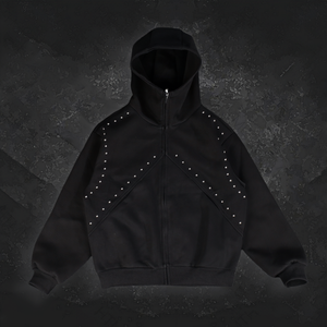 Sweat-shirt à capuche pour homme personnalisé avec strass, design tendance, sweat-shirt zippé vierge, sweat-shirt de haute qualité pour homme - Product Image 3
