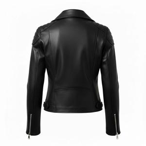 Chaquetas de Mujer de Cuero Genuino Negro Estilo Motociclista, Chaqueta de Cuero Hecha a Medida, Chaqueta de Mujer de Lujo Premium en Oferta - Product Image 2