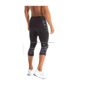 Nouvelle vente chaude impression personnalisée respirant Spandex/Polyester genou-longueur pantalons de Compression hommes couche de base thermique collants Spalza - Product Image 3