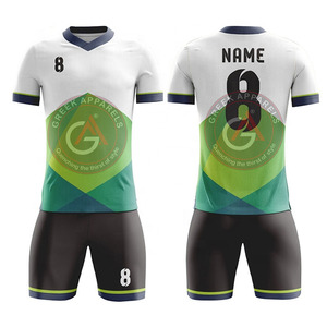 Maillot d'entraînement de football personnalisé personnalisé à manches courtes et shorts uniformes de football en tissu polyester à manches courtes - Product Image 1