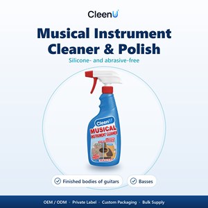 Spray detergente e lucidante per chitarre 120ml senza silicone, lucidante per strumenti musicali per chitarre, violini, pianoforti, custodie, OEM, all'ingrosso - Product Image 1