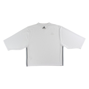 Adidas adiTeam Three Stripe Hockey Goalie 2.0 Jersey Chemises et t-shirts actifs pour garçons Couleur : Blanc/Gris 100% authentique - Product Image 3