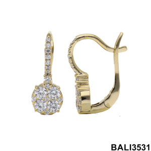 Diseño personalizable 14K oro aro pendientes diamante natural al por mayor - Product Image 3