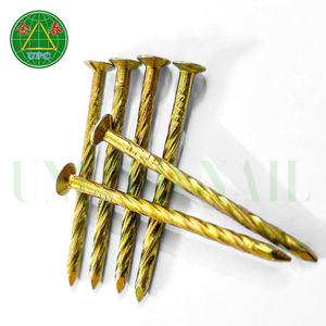 เล็บก่อสร้างเหล็กเคลือบเหลืองแบบก้านเรียบทนทาน - Product Image 4