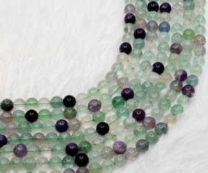 Última Llegada: Cuentas Redondas de Fluorita Multicolor de Grado AAA Premium para Prácticas de Sanación y Fabricación de Joyería India - Product Image 1