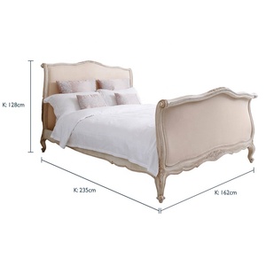 New Design French Style <b>Bed</b> <b>Frame</b> Style Made From Wood Solid Cream Color for Bedroom Furniture and Hotel Furniture - Product Image 5