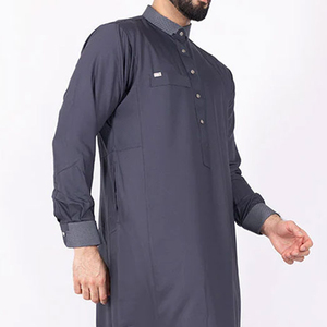 2025 traditionnel musulman élégant islamique Thobes en gros personnalisé Thobe coton respirant cheville longueur Ramadan Eid poignets - Product Image 6