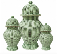 Meilleure vente de pots de gingembre en rotin tissés à la main pot de gingembre en osier coloré ensemble en blanc fait à la main du Vietnam