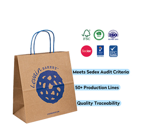 Bolsas de papel a granel personalizadas, bolsas de regalo desechables con diseño de logotipo impreso - Product Image 1