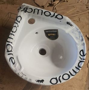 อ่างล้างมือเซรามิก18X12พร้อมแท่นสำหรับห้องน้ำจากอินเดีย - Product Image 4