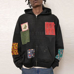 เสื้อฮู้ดผู้ชายแบบเย็บปะติดสำหรับผู้ใหญ่เสื้อฮู้ดผ้าปะต่อสำหรับฤดูหนาว - Product Image 3