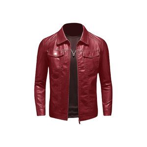 <b>Leather</b> <b>Jacket</b> with <b>Long</b> Sleeve Latest Design High Quality Top <b>Leather</b> Men - Product Image 2