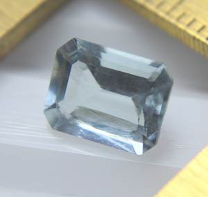 Nueva piedra preciosa aguamarina azul natural 2,25 quilates corte facetado Octágono - Product Image 5