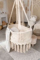 Berceau à bascule en macramé pour bébé, tissé à la main, cordes classiques, décoration de jardin, chambre à coucher, extérieur