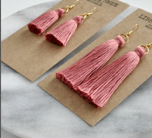Fringe <b>Tassel</b> <b>Earrings</b> - Gold - Long - Product Image 2