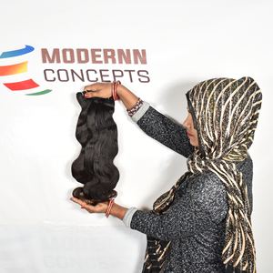 Extensions de cheveux humains de temple indien noir vierge brut non transformé vente en gros de paquets Bodywave naturels cheveux humains alignés sur les cuticules - Product Image 2