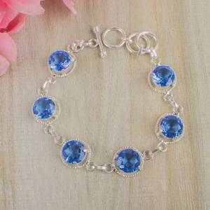 Bracelet en Tanzanite, pierre précieuse, argent sterling 925, bijoux faits à la main, cadeau de naissance de décembre pour femmes - Product Image 3