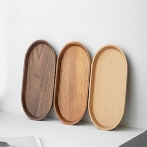 Elegant Acacia Wood Serving Tray with Handles Long-Lasting <b>Decorative</b> Tray for Living Room Coffee <b>Table</b> - Product Image 5