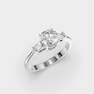 Anillo de Compromiso de Oro Sólido de 14K con Tres Piedras, Diamante Cultivado en Laboratorio de 2.0 Quilates, Claridad VVS, Anillo de Boda Romántico, Joyería Fina para Mujer - Product Image 4