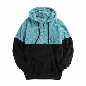 Sweats à capuche épais et épais à épaules tombantes Sweatshirts pour hommes Logo personnalisé extracteur polaire bicolore Heavyweight Thermal Sweats à capuche surdimensionnés - Product Image 4