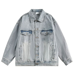 Vestes pour hommes matériel personnalisé tenue décontracté haute qualité Hip Hop mode couleur Denim respirant Street Style veste pour homme - Product Image 1