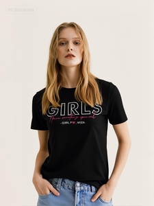 Camisetas de mujer de algodón elástico de 2 vías con estampado de manga Vietnam New Oversize Fit 100% algodón Top corto camiseta de mujer - Product Image 2