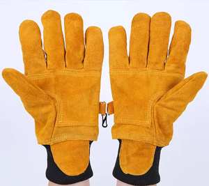 Guantes de seguridad para bomberos Retardante de llama Traje de bomberos Equipo Guantes de bombero de cuero - Product Image 3