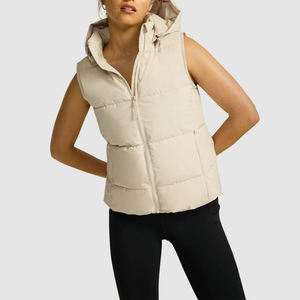 Haute qualité Polyester femmes court sans manches automne hiver doudoune respirant tissé impression personnalisée Logo en gros - Product Image 3