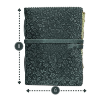 Elegante Diario de Tapa Dura con Grabado Floral en Relieve, Encuadernado en Cuero Negro, Estilo Vintage, para Viajes, Dibujo, Recuerdos, Cuaderno de Notas, Regalo Al-Amir