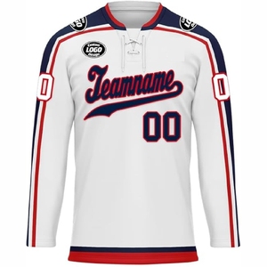 Jersey de Hockey sobre hielo bordado personalizado de calidad profesional Jersey de Hockey sobre hielo sublimado personalizado Reversible - Product Image 2