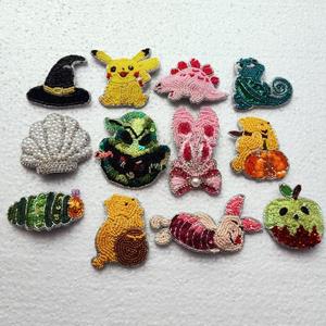 Luxury Handmade <b>Beaded</b> Charm Patch with <b>Bead</b> Embroidered Applique for Garment and Fashion Accessories Use for Exports Selling - Product Image 5