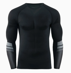 Chemise de gymnastique pour hommes imprimée sur mesure chemise de compression vierge de sport à séchage rapide chemise de compression de musculation musculaire - Product Image 2