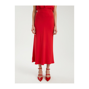 Falda Midi Casual Transpirable de Satén para Mujer, Calidad Premium de Turquía - Product Image 1