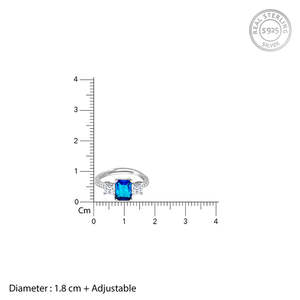 Anillo de Baguette de plata azul agua, joyería de piedras preciosas geométricas, Diamante de corte esmeralda, incrustación de ajuste de bisel chapado en rodio certificado IGI - Product Image 3