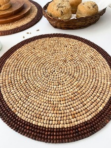 Classic European Eco-Friendly Luxury Handmade Customizable Wedding <b>Placemats</b> with Mother of Pearl Shell and Beads - Product Image 5