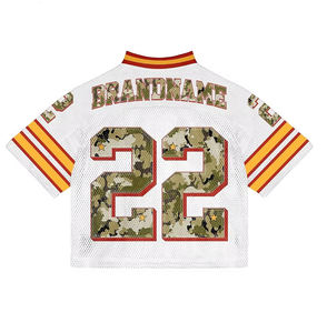 เสื้อฟุตบอลอเมริกันใส่ได้ทั้งชายและหญิงเสื้อแขนสั้นระบายอากาศได้ดีพิมพ์ลายได้ตามต้องการ - Product Image 1