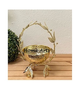 Juego de 2 cuencos de comida de hierro de diferentes tamaños con base de madera Diseño único Tazón de postre de forma redonda al precio más bajo - Product Image 2